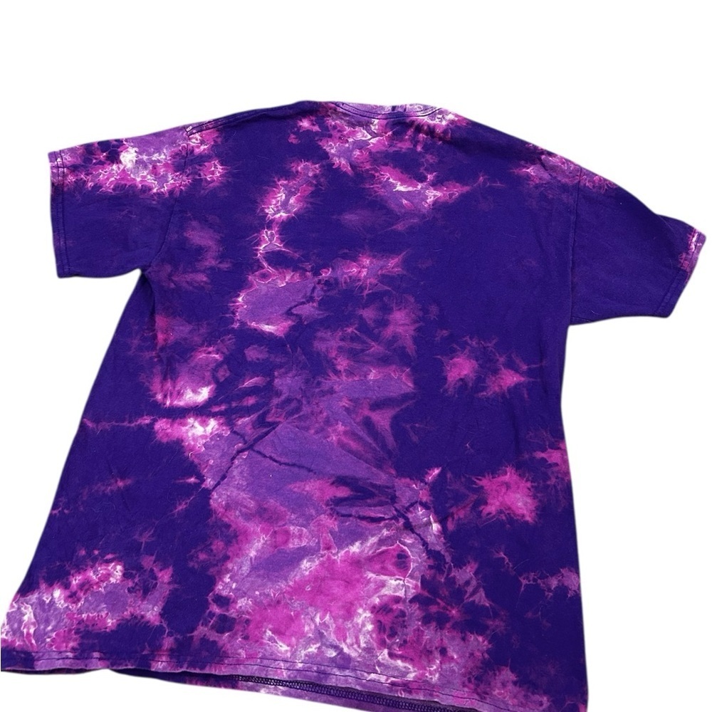 Trippy Purple Tie-Dye Men's Tee with Smiley Faces - Picture 2 of 3